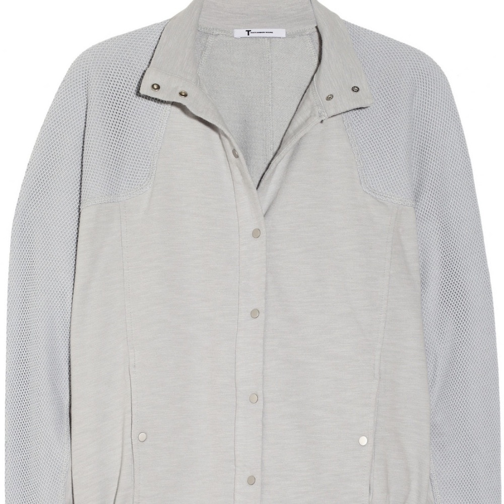T BY ALEXANDER WANG Mesh Cotton Sweatshirt Jacket